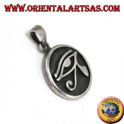 colgante de plata, ojo tallado de Horus