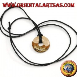 Ruine Marmor Anhänger 30mm Donut. Ø Mit einstellbarem gewachst Baumwollfaden 