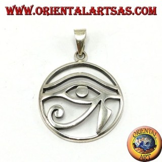 Silver pendant, Horus eye pierced in the rim