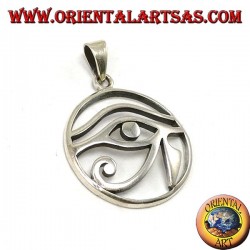 colgante de plata, Ojo de Horus perforado en el círculo