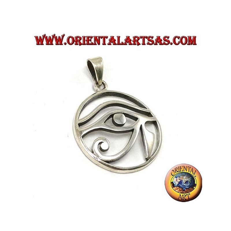 Silber Anhänger, Auge von Horus perforierte im Kreis