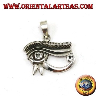Silver pendant, Horus eye inlaid and inlaid