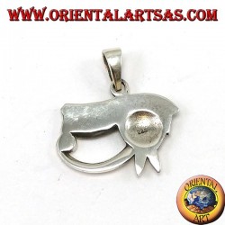 Silver pendant, Horus eye inlaid and inlaid