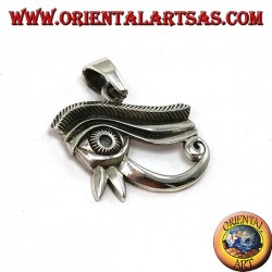 Silver pendant, Horus eye inlaid and inlaid