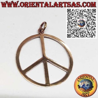 Friedenszeichen-Anhänger Bronze - Universelles Symbol Ø 42mm
