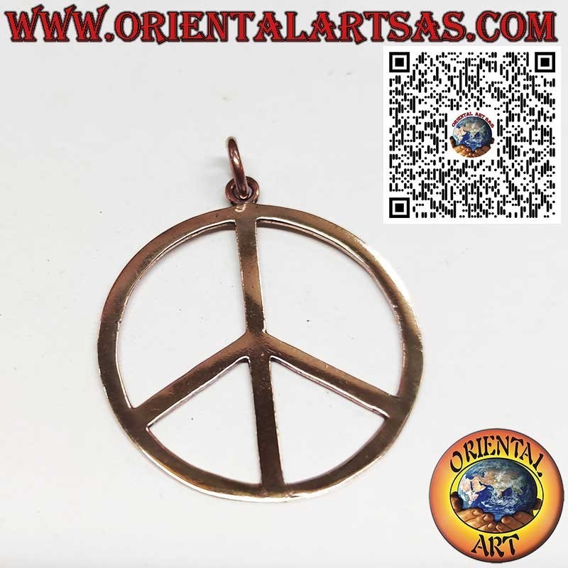 Colgante Símbolo de Paz en Bronce - Signo Universal Ø 42mm