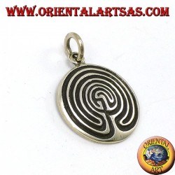 Silver pendant, labyrinth