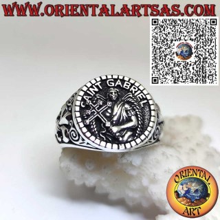 Sterling Silver Saint Gabriel Ring – Archangel Messenger of God, Patron Saint and Protection Amulet