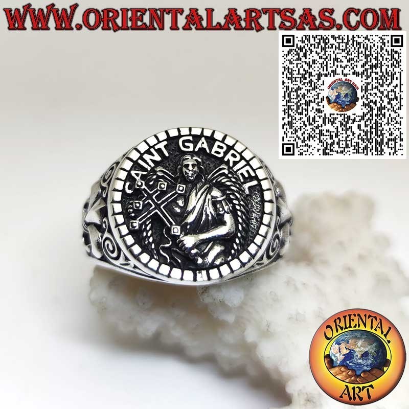 Bague Saint Gabriel en argent 925 – Archange Messager de Dieu, Saint Patron et Amulette de protection