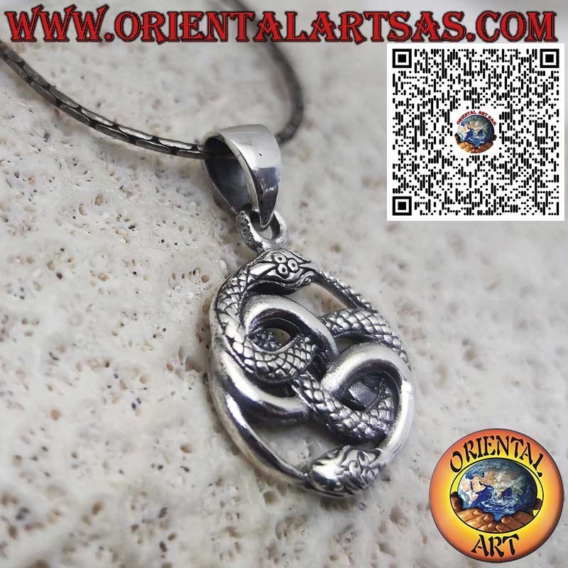 Silver Pendant, Auryn Ouroboros Talisman - The Neverending Story