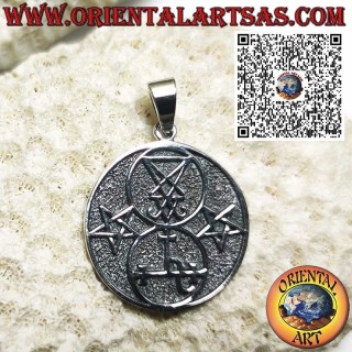 925 Sterling Silver Pendant with Sigil of Satan and Lilith – Handmade Esoteric Jewelry