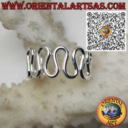 Anello in Argento 925 Regolabile a Filo con Design ad Onde – Per Piede o Falange