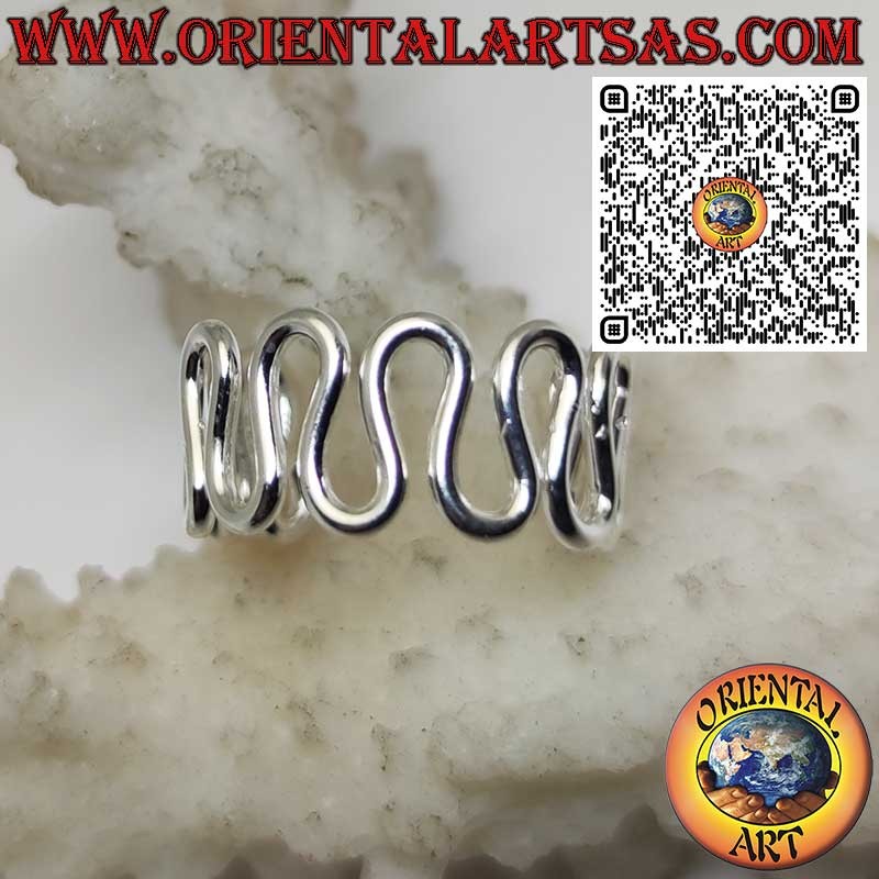 Sterling Silver Adjustable Wave Wire Ring – Toe or Knuckle
