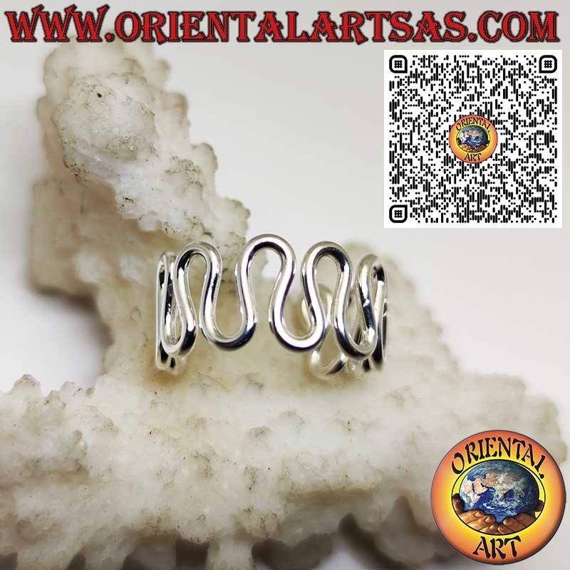 Sterling Silver Adjustable Wave Wire Ring – Toe or Knuckle