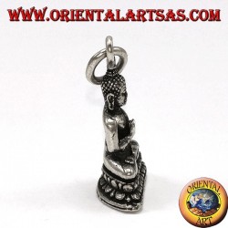 Buddha silver pendant in the position of dharmachakra mudra