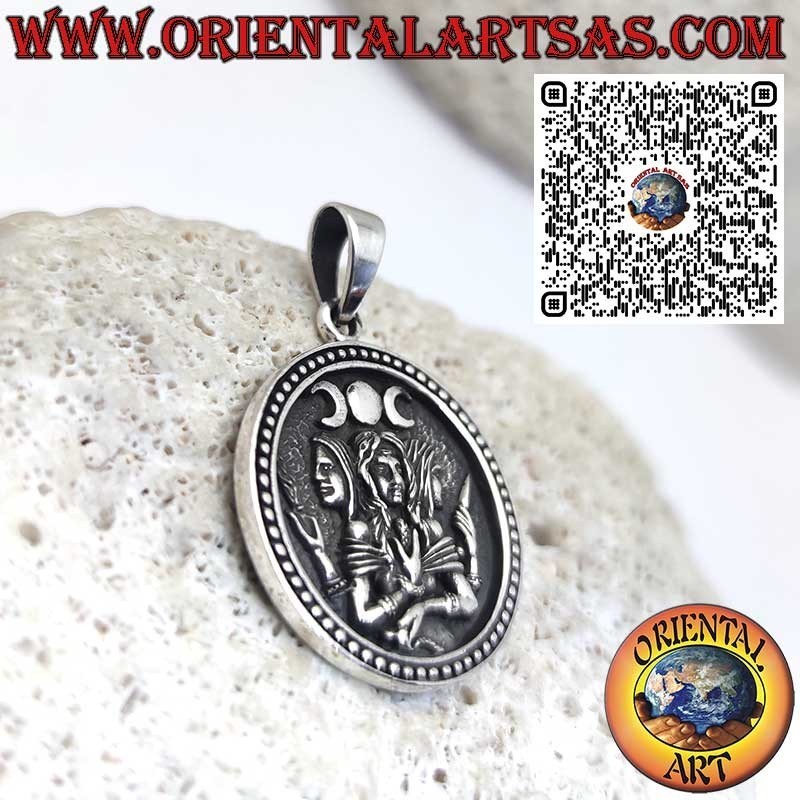 Silberanhänger 925 Hekate – Dreifache Göttin, Parzen und Furien – Esoterisches Amulett