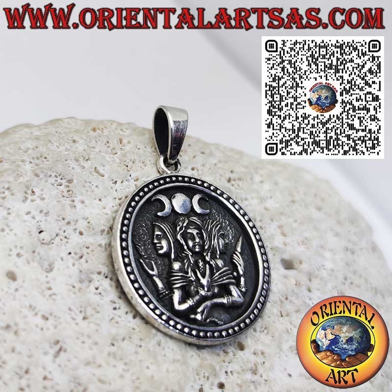 Ciondolo in Argento 925 Ecate – Triplice Dea, Parche e Furie – Amuleto Esoterico