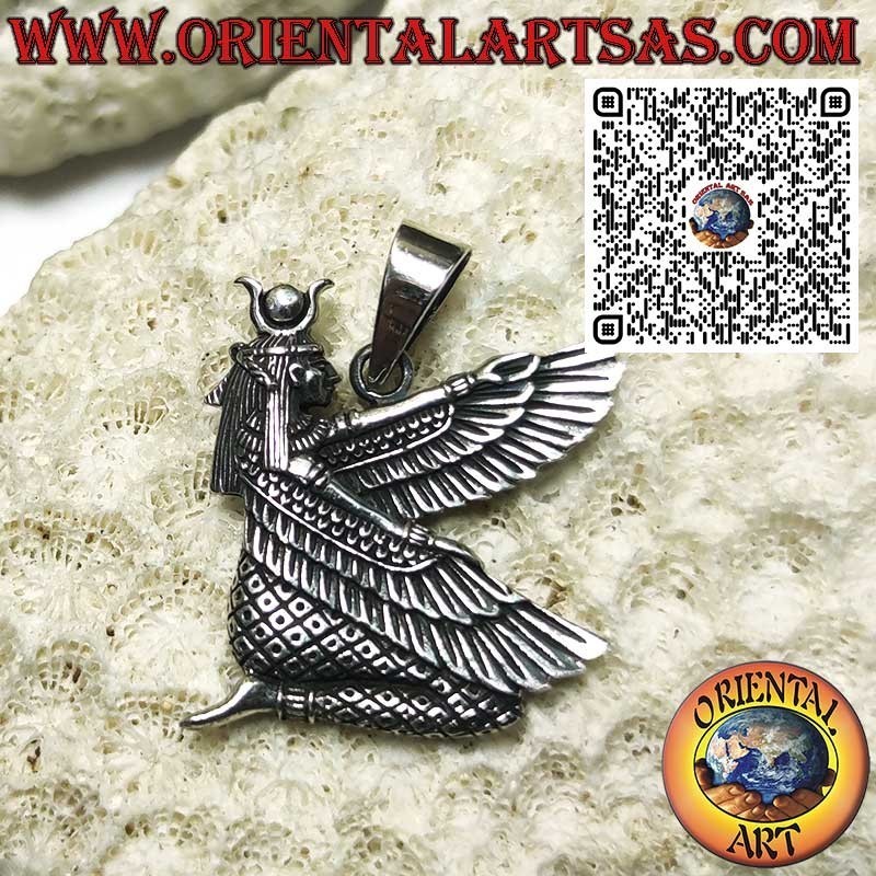 Silver pendant, winged Isis, Egyptian goddess of motherhood and magic