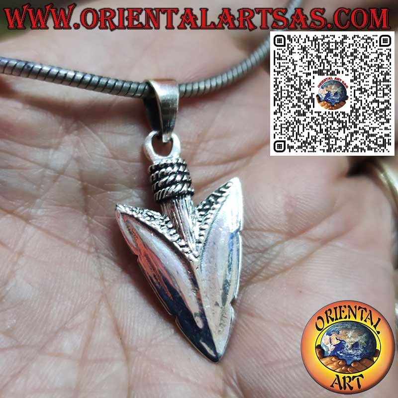 Large Arrowhead Silver Pendant - Symbol of Strength, Courage and Protection