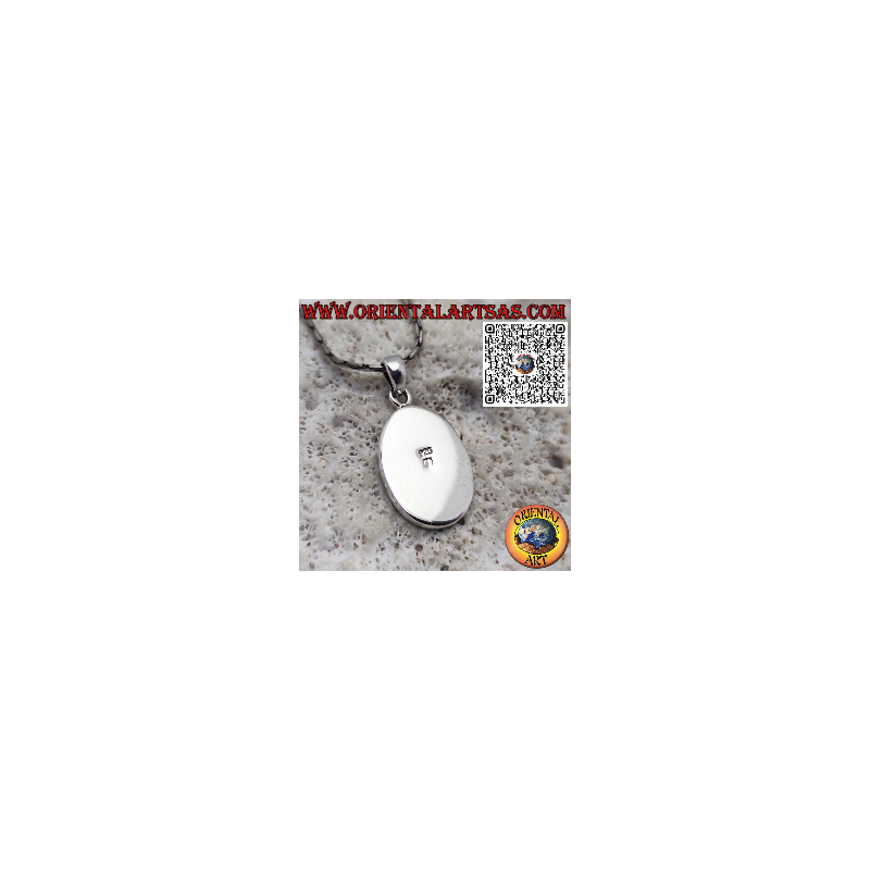 Pendentif en argent avec turquoise ovale naturelle d'Arizona