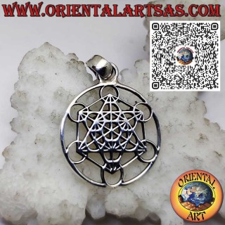 925er Silberanhänger – Metatron-Würfel, Heiliges Symbol für Schutz und Energie