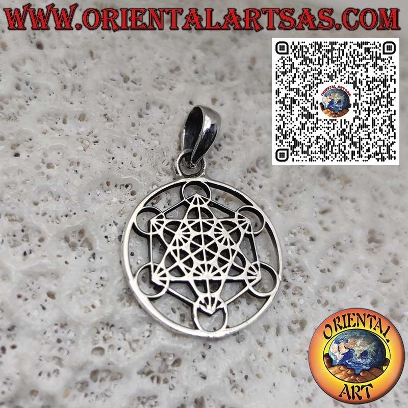 Ciondolo in argento 925 – Cubo di Metatron, simbolo sacro di protezione ed energia