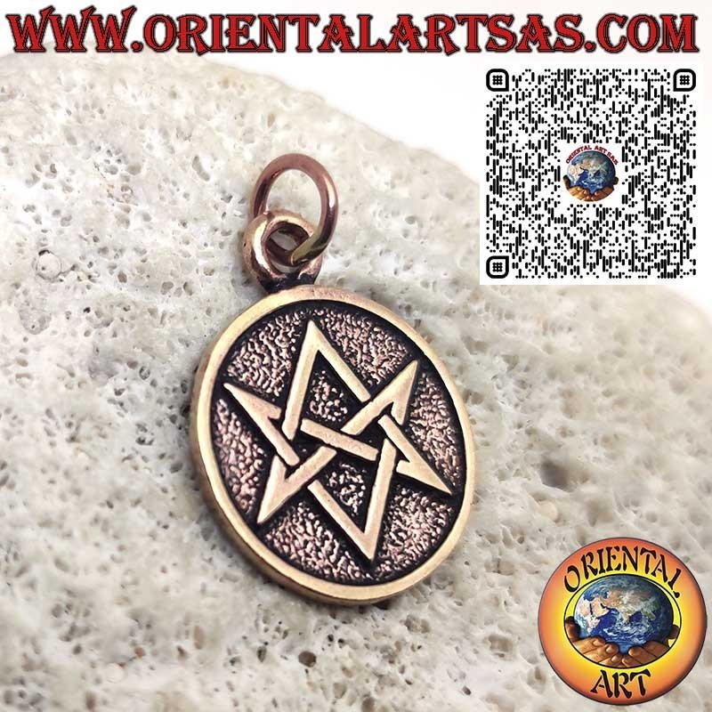 Pendentif en bronze – Hexagramme unicursal, Symbole de Thelema, Amulette ésotérique