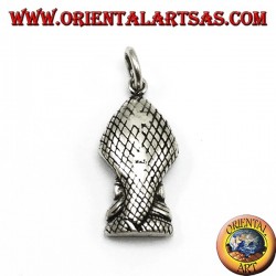 Buddha silver pendant in the position of Dhyana Mudra protected by the cobra