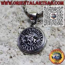 Sterling Silver Pendant – Seal of the Knights Templar, Medieval Crusader Jewelry, Templar Medallion