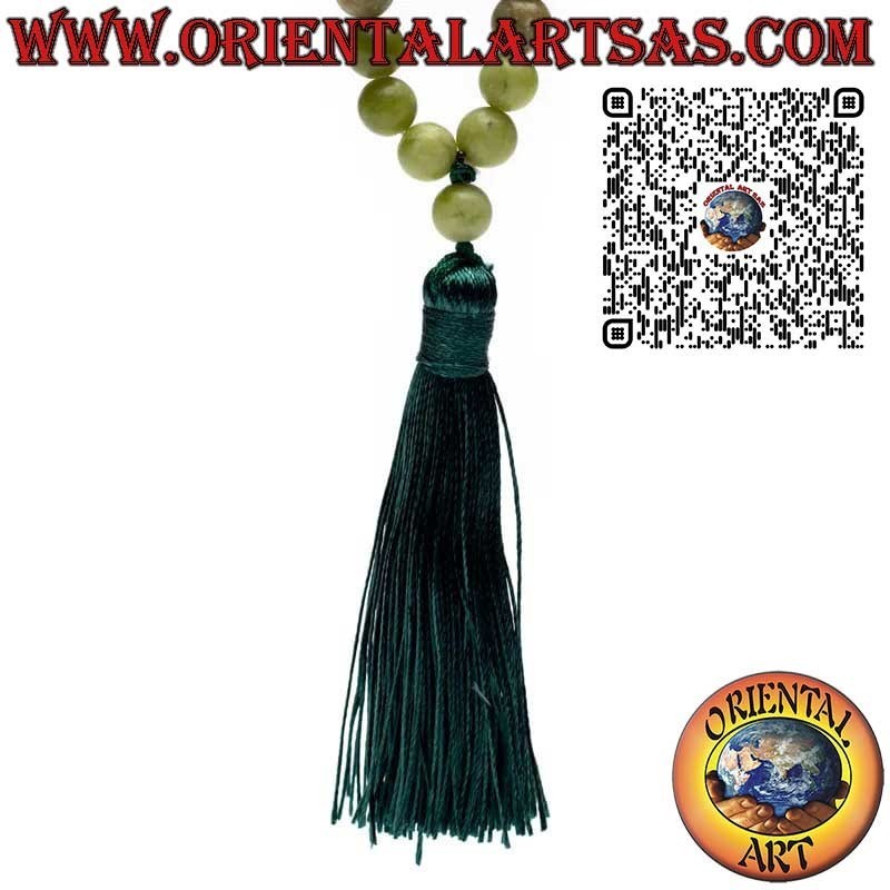 Mālā (Japamālā) rosario budista en jade Xinyi natural – 108 cuentas de 8 mm