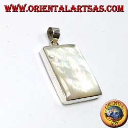 Pendentif en argent avec grande mère de perle rectangulaire