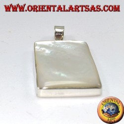 Pendentif en argent avec grande mère de perle rectangulaire