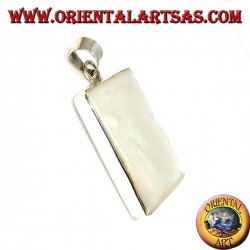 Pendentif en argent avec grande mère de perle rectangulaire