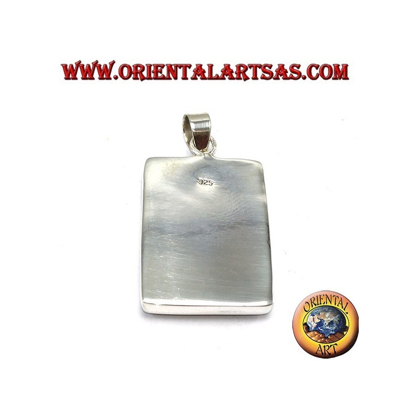 Colgante de plata con gran madre rectangular de nácar