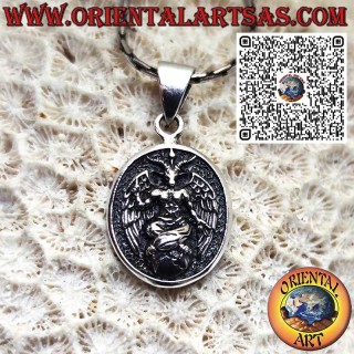 Ciondolo Medaglietta Baphomet in Argento 925 – Simbolo Esoterico di Equilibrio e Mistero