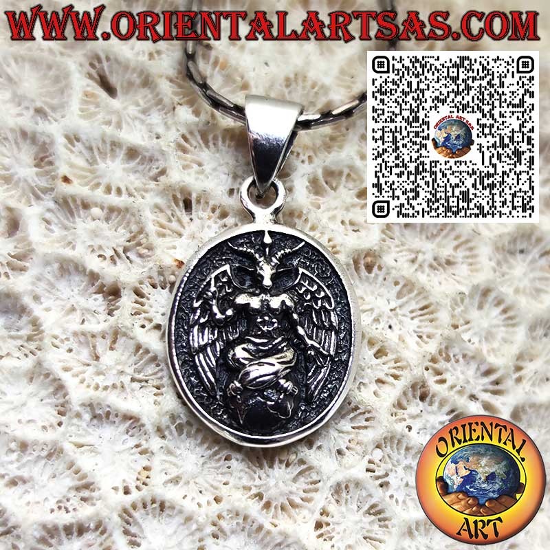 Médaillon Pendentif Baphomet en argent 925 – Symbole ésotérique d’équilibre et de mystère