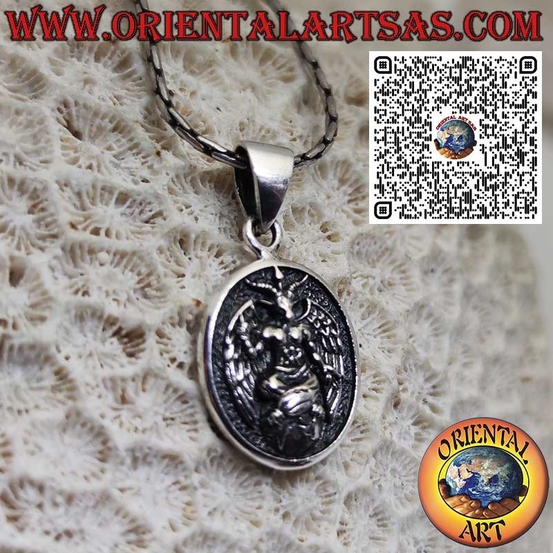 Colgante Medalla Baphomet en Plata 925 – Símbolo esotérico de equilibrio y misterio