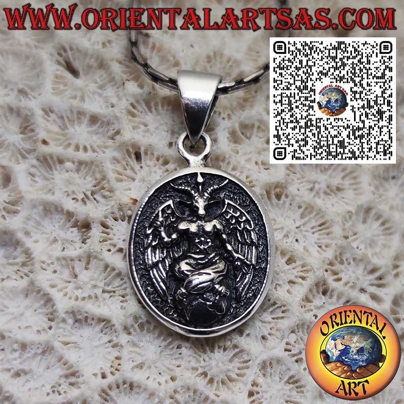 Colgante Medalla Baphomet en Plata 925 – Símbolo esotérico de equilibrio y misterio