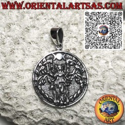 Anhänger aus 925er Silber – Göttin Hekate, Mondgöttin, Wicca Schmuck, Esoterisches Amulett