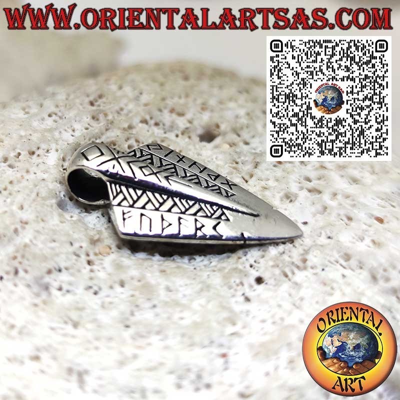 Pendentif en Argent 925 Pointe de Lance Viking Celtique – Bijou Médiéval & Talisman de Force