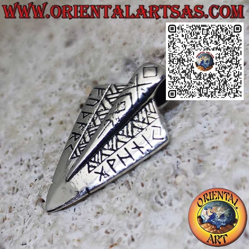 Pendentif en Argent 925 Pointe de Lance Viking Celtique – Bijou Médiéval & Talisman de Force