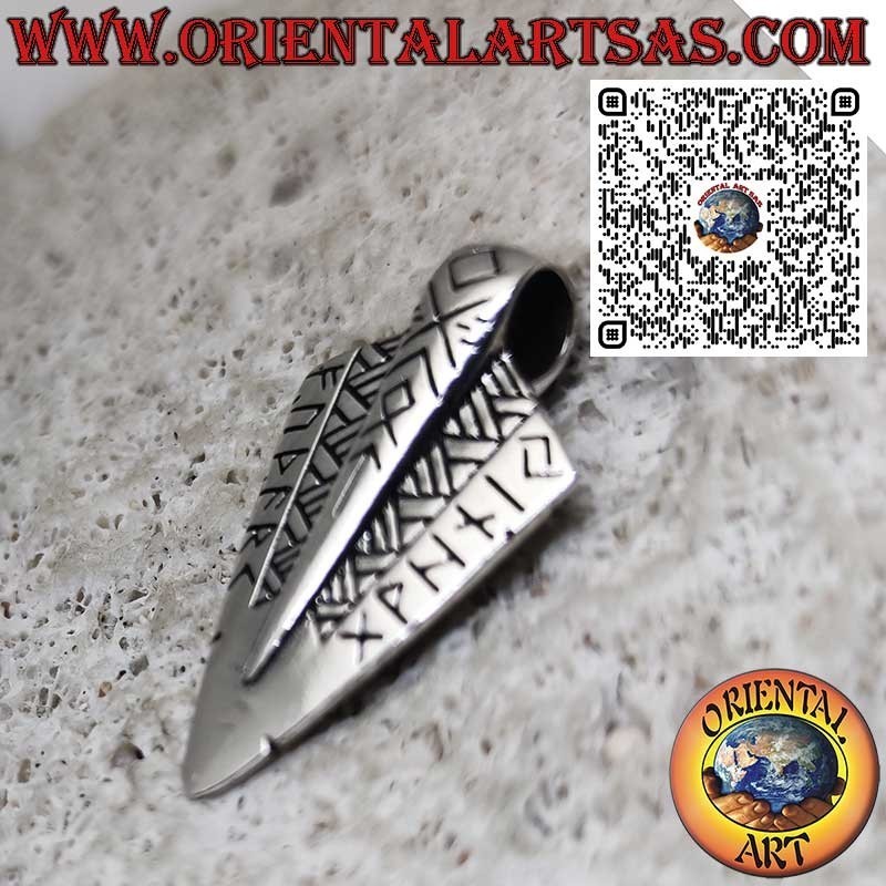 925er Silber Anhänger Wikingische Keltische Speerspitze – Mittelalterlicher Schmuck & Talisman der Stärke