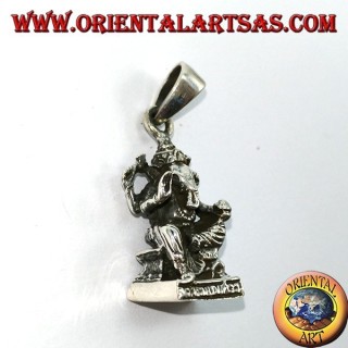 Ciondolo in argento Ganesha statua con topo