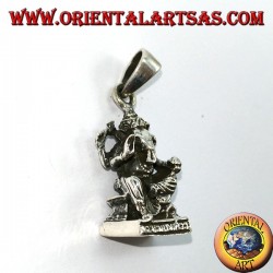 Colgante de plata estatua Ganesha con ratones