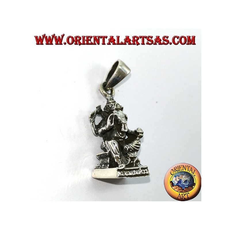 Pendentif en argent Ganesha statue avec des souris