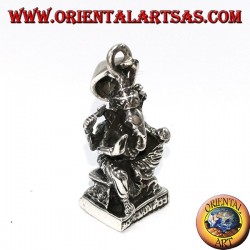 Colgante de plata estatua Ganesha con ratones