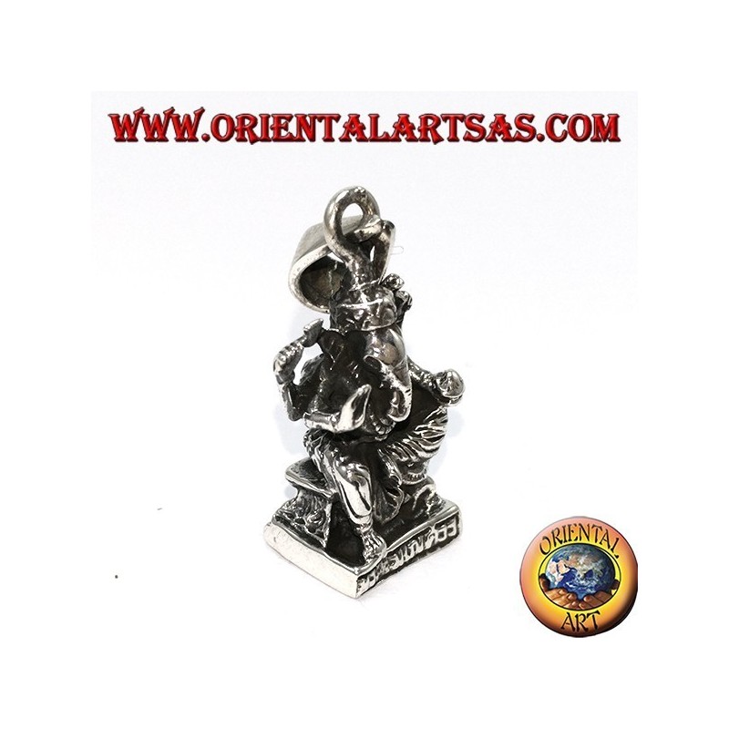 Silber Anhänger Ganesha Statue mit Mäusen