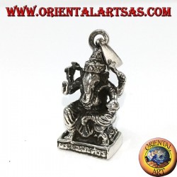 Silver pendant Ganesha statue with mice