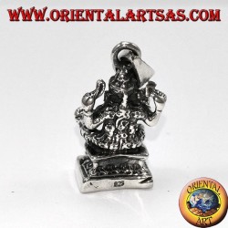 Colgante de plata estatua Ganesha con ratones