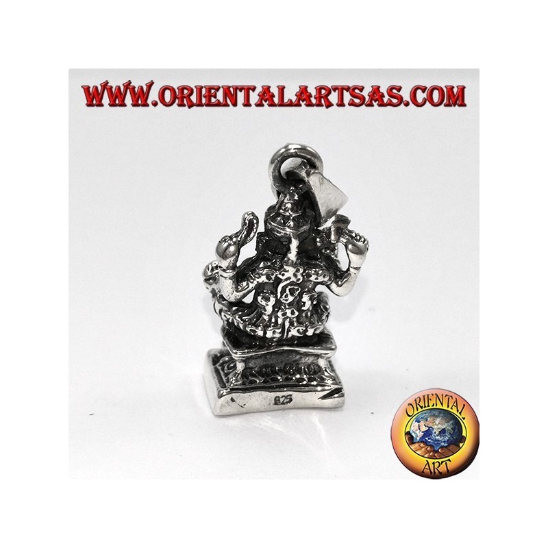 Silver pendant Ganesha statue with mice